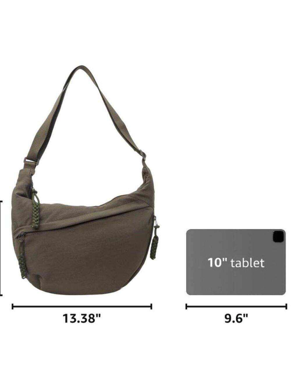 Nylon Crescent Crossbody Bag for Women Shoulder Tote Handbag Casual Sling Bag